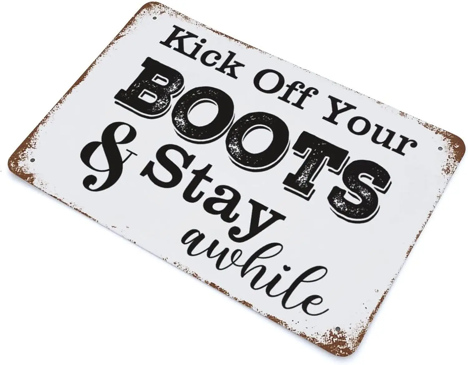 Vintage Metal Sign Kick Off Your Boots and Stay Awhile Paintings Retro Tin Signs Metal Plate Street Signs Cafe Bar Pub