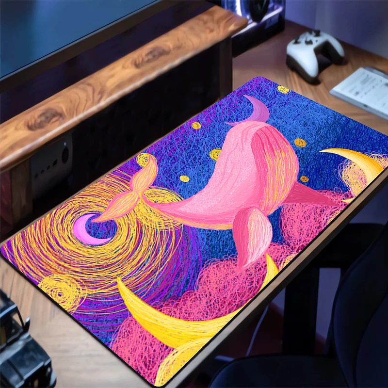 Tappetino per mouse squisito Cloud Whale Accessori per giochi Tappetino da scrivania Tappetino per tastiera per giocatori riempito di personalità Tappetino per mouse Anime Mausepad