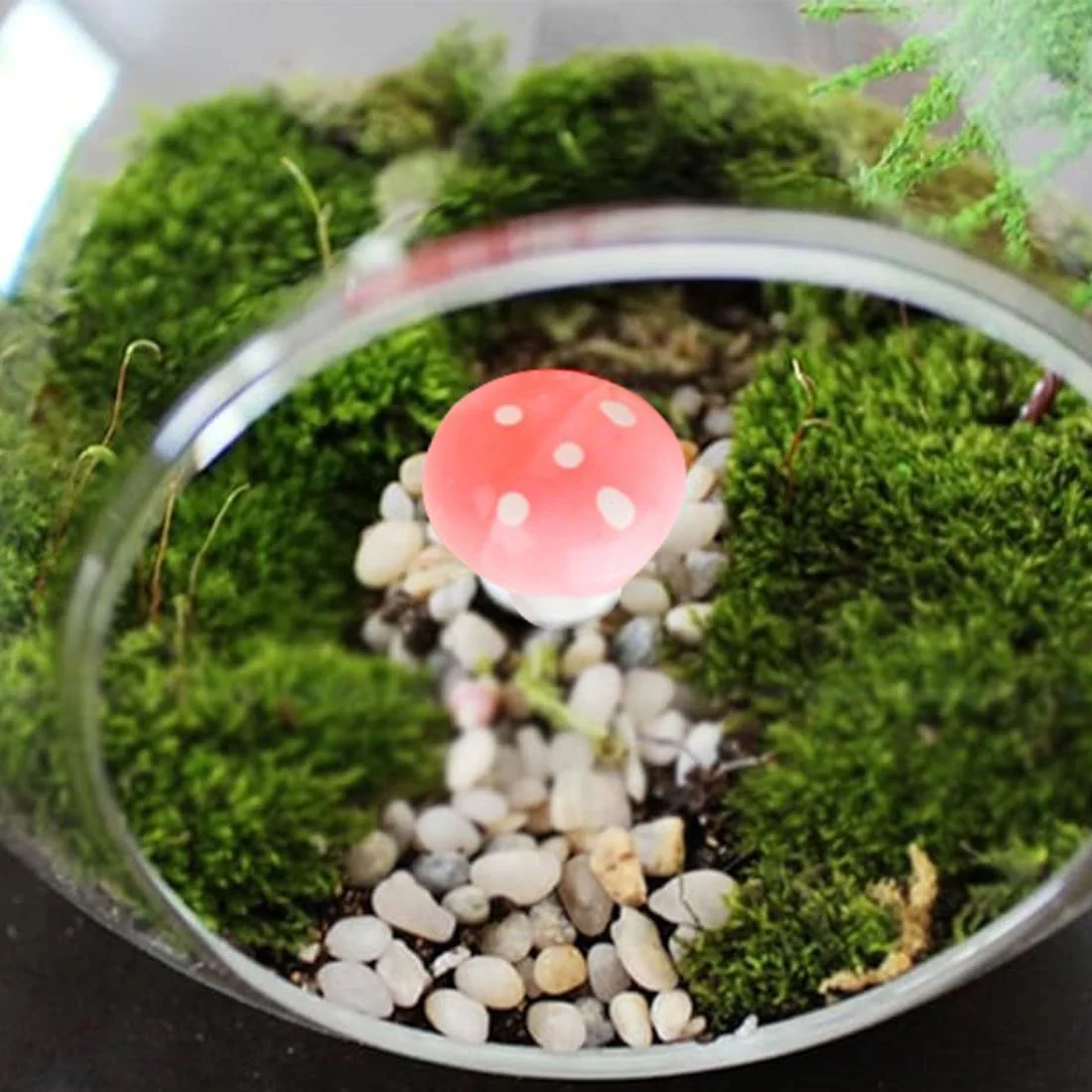 50Pcs Pink/Purple Foam Mushrooms Miniatures Fairy Garden DIY Bottle Landscape Decorative Mushroom Home Decoration Crafts