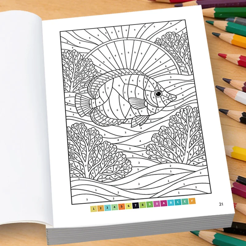 A Digital Coloring Book For Adult Healing And Decompression, With Cat/Tiger/Tropical Fish/Flower Bird/Raccoon Themes, 32 Pages