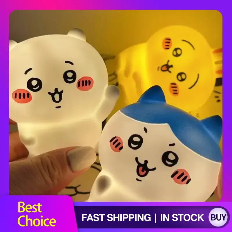 Anime Kawaii Night light Bedroom Desktop Decoration Hachiware Usagi Cartoon Vinyl Doll Night Light Luminous Toy Surprise Gifts