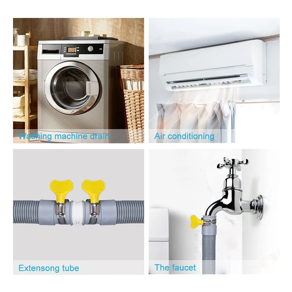 A9oP- Drain Hose Extension Set Universal Washing Machine Hose 10Ft, Include Bracket Hose Connector and Hose Clamps Drain Hoses