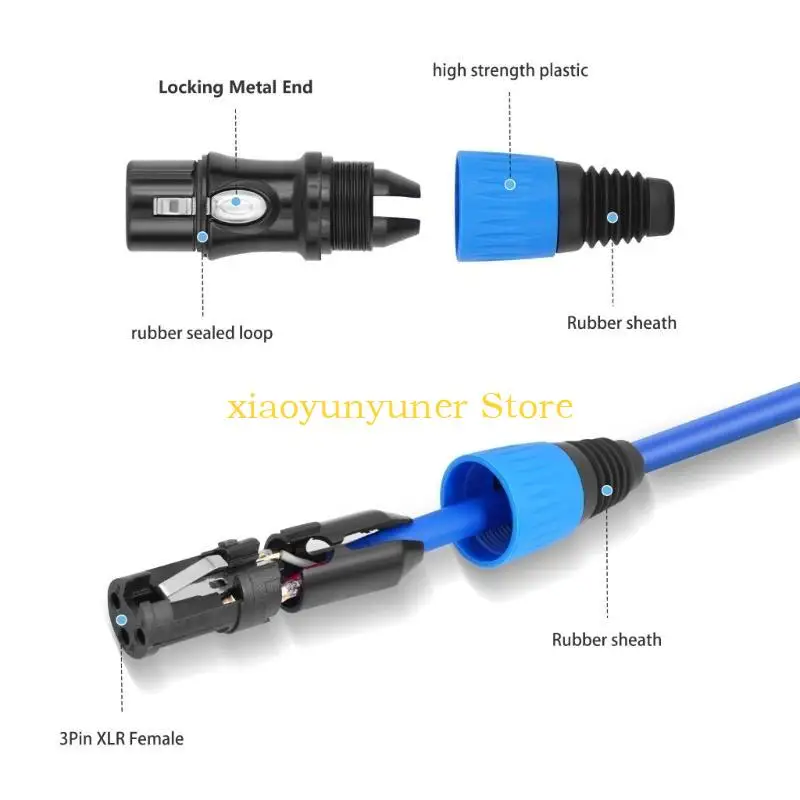 

P9JB 5Piece Microphone Cable with Durability Metal Connectors for Musicians