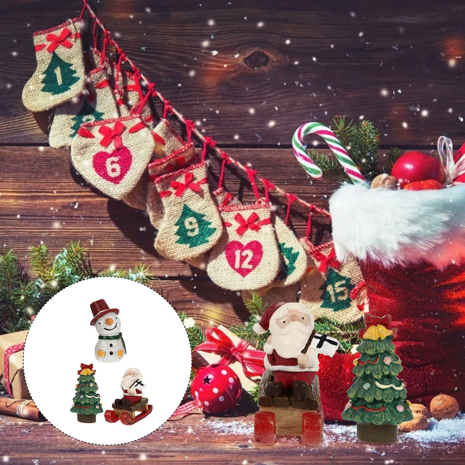 

4Pcs Xmas Aquarium Ornament Resin Mini Snowman Reptile Tank Decor Easy Carry Move Long Lasting Use Xmas Reptile Tank Ornament