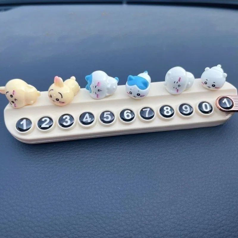 Kawaii Chiikawa Car Parking Phone Number Plate Hidden Temporary Parking Card Dashboard Contact Number Display Car Interior 2026 - view 4
