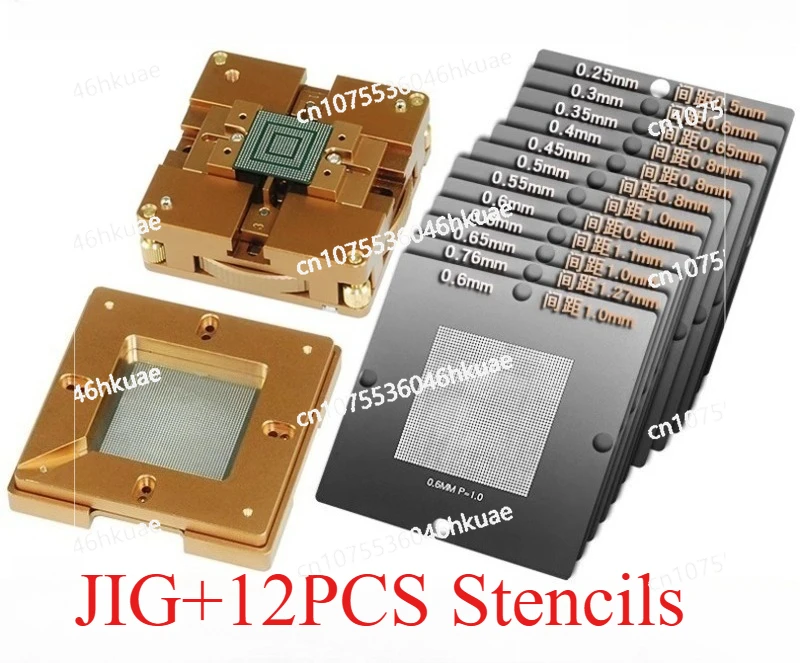 

Универсальный приспособление для станции реболлинга BGA 80 мм 90 мм с магнитом, держатель трафарета с автоматической регулировкой и 12 шт., трафарет для реболлинга BGA