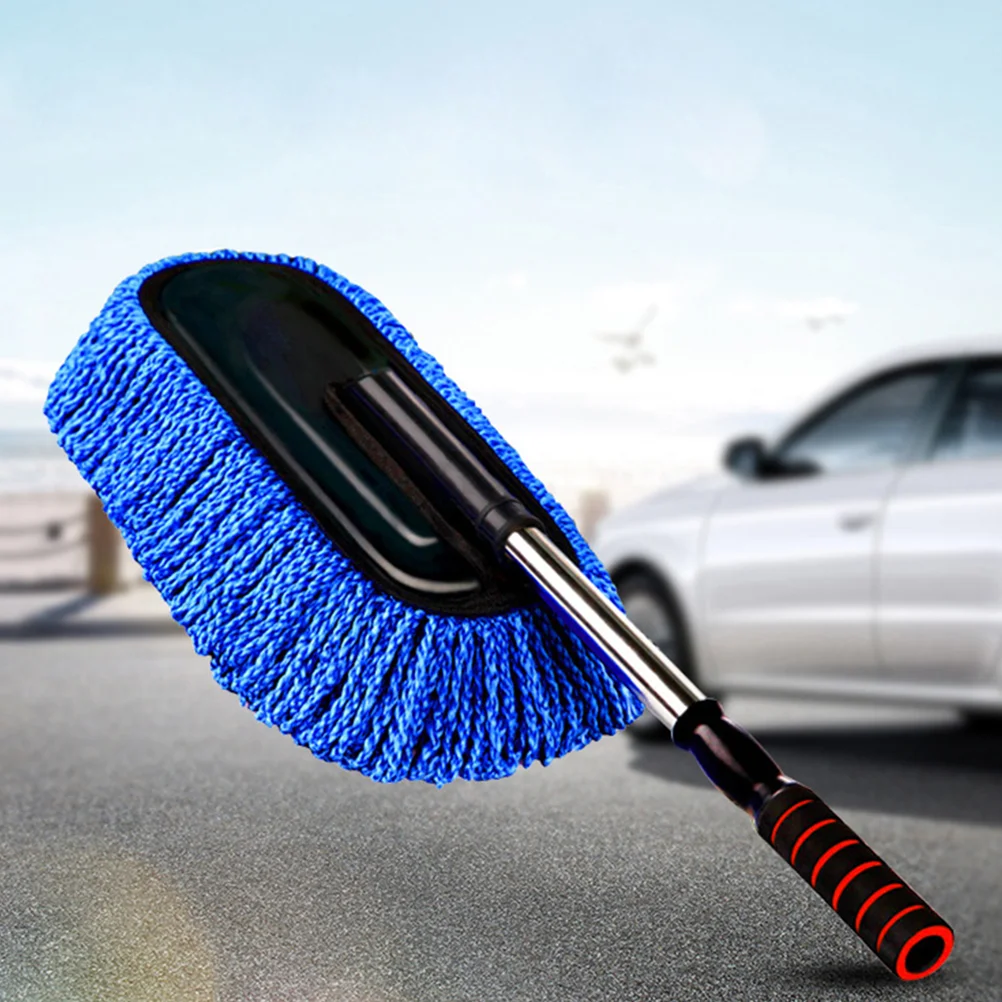 2 Pcs Duster Interior Cleaner Car Waxing Brush Car Cleaning Supplies with Flexible Handle for Car Bike Home Use (Grey)