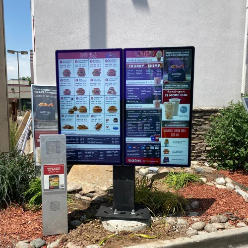 High Brightness Outdoor Electronic Signs Prices Menu Boards Ip66 Standing Floor Digital Menu Boards for Business