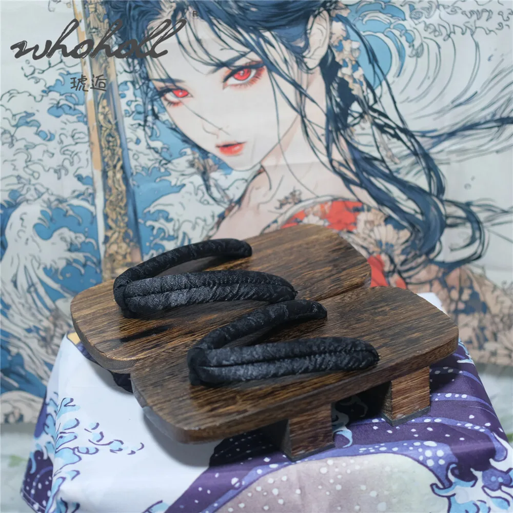 Japanese Samurai Wooden Geta Cosplay Costumes Clogs Man Women Summer Slipper Two-teeth Thick Platform Flip Flops Cosplay Shoes