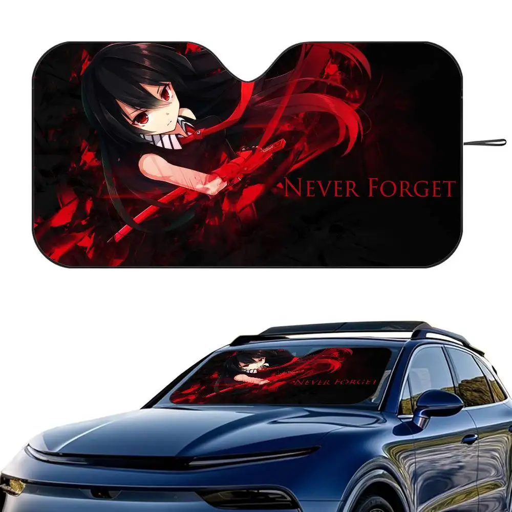 

A-Akame ga KILL Автомобильный солнцезащитный козырек на лобовое стекло, складной трехслойный изоляционный солнцезащитный козырек от присоски, блоки УФ-лучей, солнце