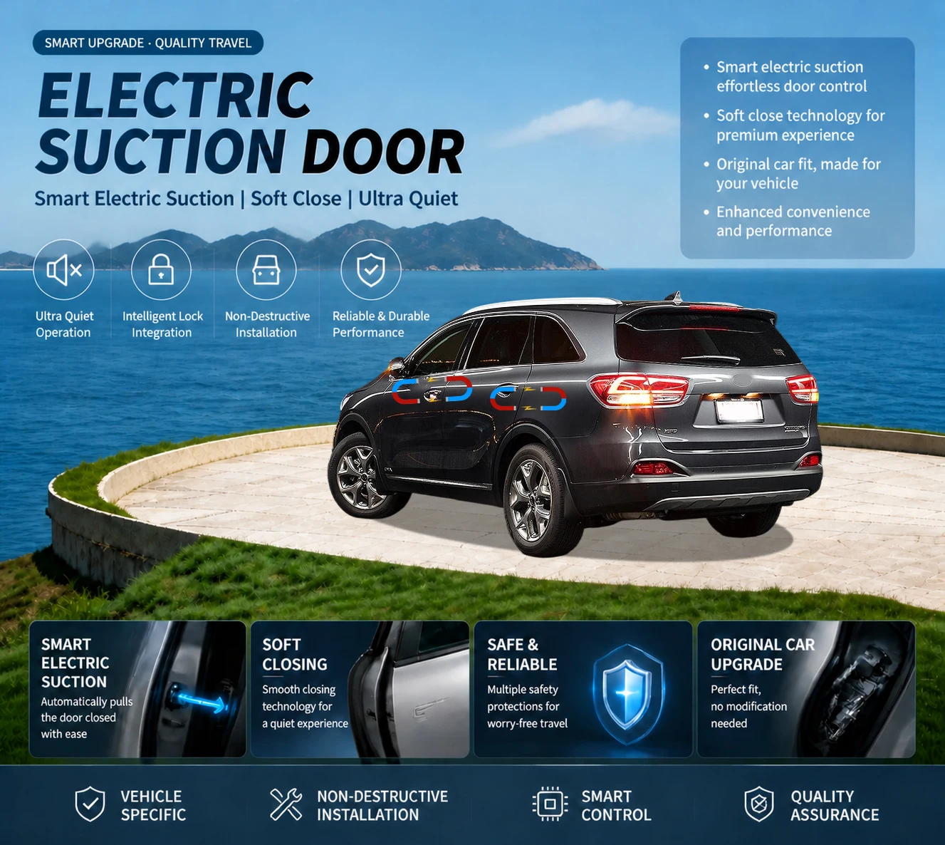 Car Specific Car Modification Auto Suction Soft Close Door Modification Parts & Accessories For Kia Sorento UM MQ4 2015-present
