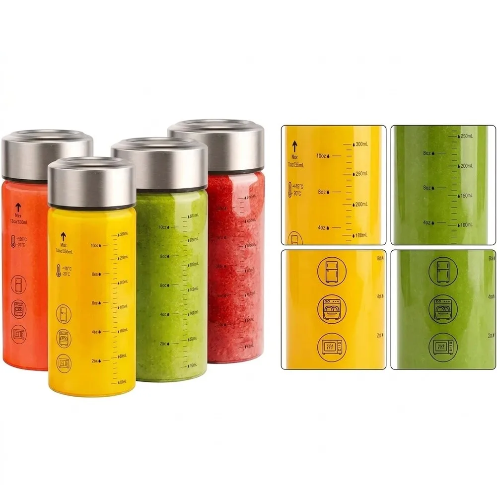 12 oz Borosilicate Glass Juice Bottles Built for Durability and Thermal Stability with Wide Mouth Design and Secure Lid System