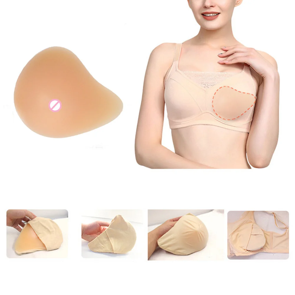 

180g-600g Spiral Silicone False Breast Breathable Chest Pad Super Soft Postoperative Rehabilitation Type Lifelike Fake Breast