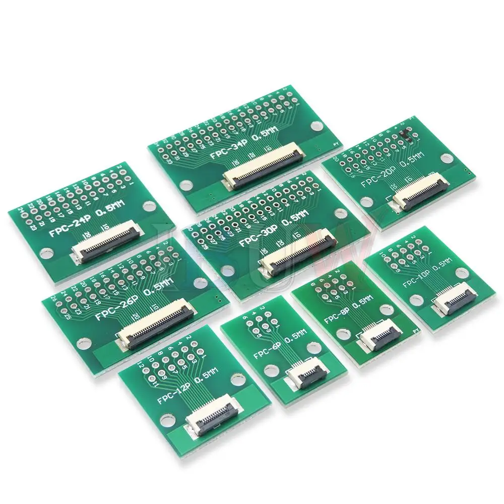 لوحة تحويل الملعب لنقل الكابلات ، لوحة PCB ، FPC ، FFC ، 0.5 مللي متر ، 1.0 مللي متر ، 6P ، 8 P ، 10 ، 20 ، 24 ، 26 ، 30 ، 34 ، 40, 50, 60 P, 6P, 6P, 8, 10, 20, 24, 26, 30, 34 ، 40 ، 50 ، 60 P #6
