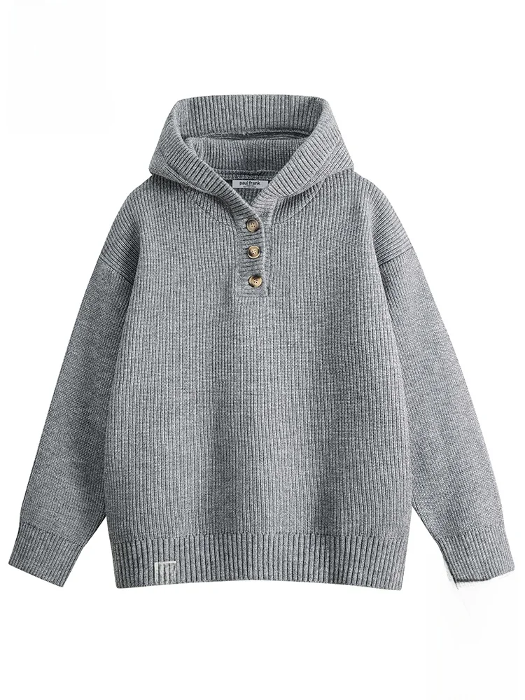 

PaulFrank Lazy Loose Hoodie Knitted Casual Men's Sweater Warm Autumn New Sle Comfortable Faion Polyester Blend Fiber
