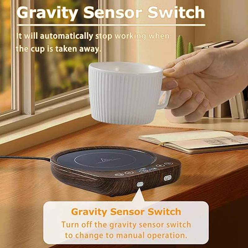 Coffee Mug Warmer ,Auto On/Off -Induction Smart Mug Warmer with 3 Temp Settings,1-9H Timer,For All Mugs.US Plug