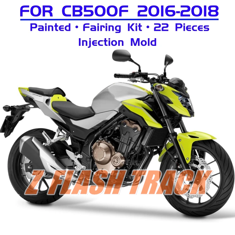 For Honda CB500F CB 500F CB500 F 500 2016 2017 2018 Bodywork Full Fairing Kit Injection Yellow Silver Body Plastic Custom Color