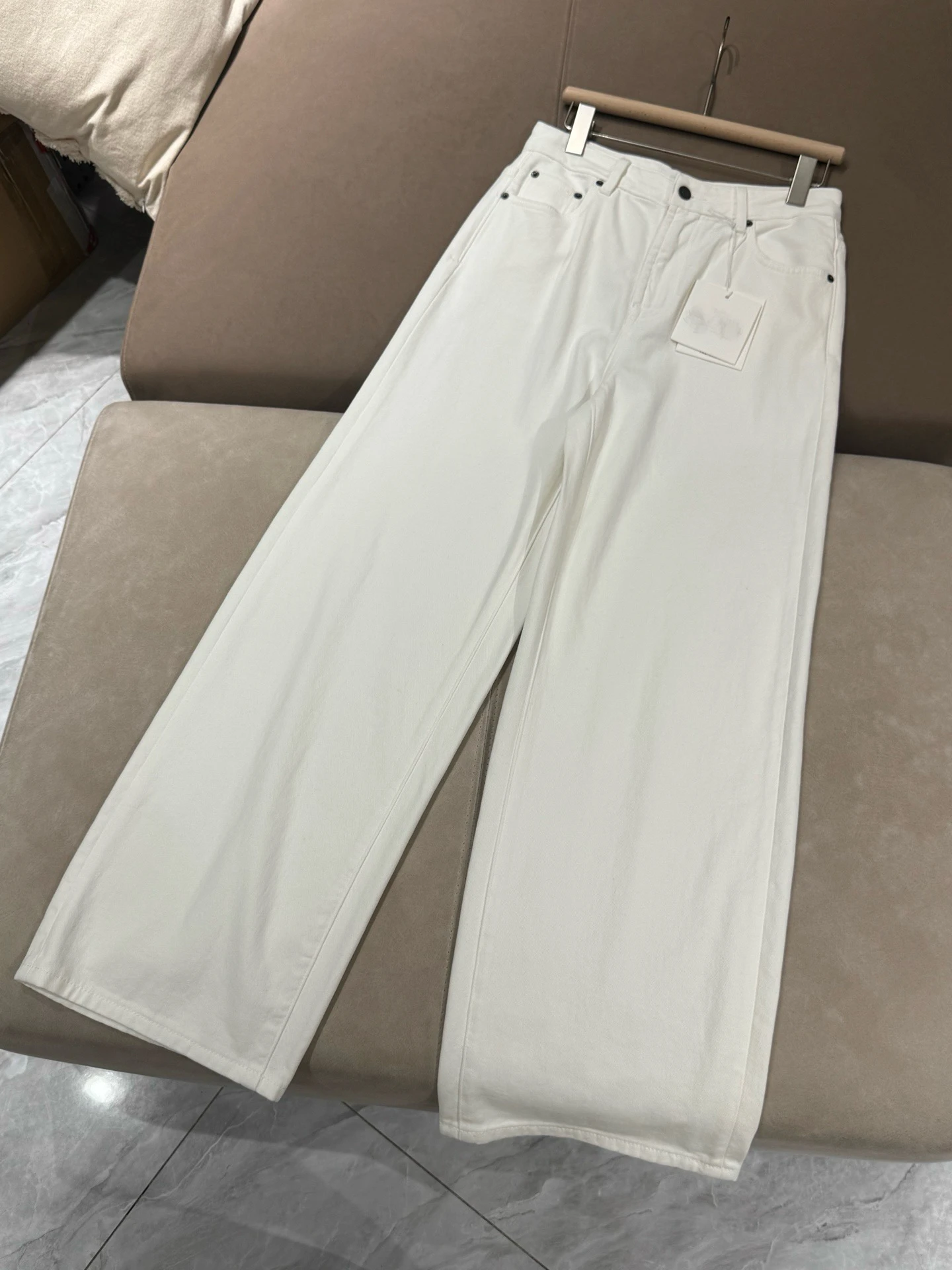 

Удобные широкие брюки из мягкого хлопка на подкладке, повседневные женские термобелье прямого кроя Ele, всесезонные джинсы на молнии