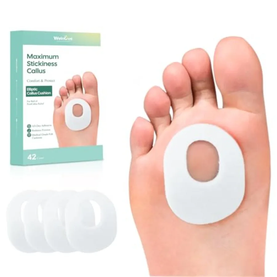 

Callus Pad with Water-Resistant Self-Stick Adhesive, Protects Feet, Heel and Toes from Rubbing and Friction, Oval Shape Design,