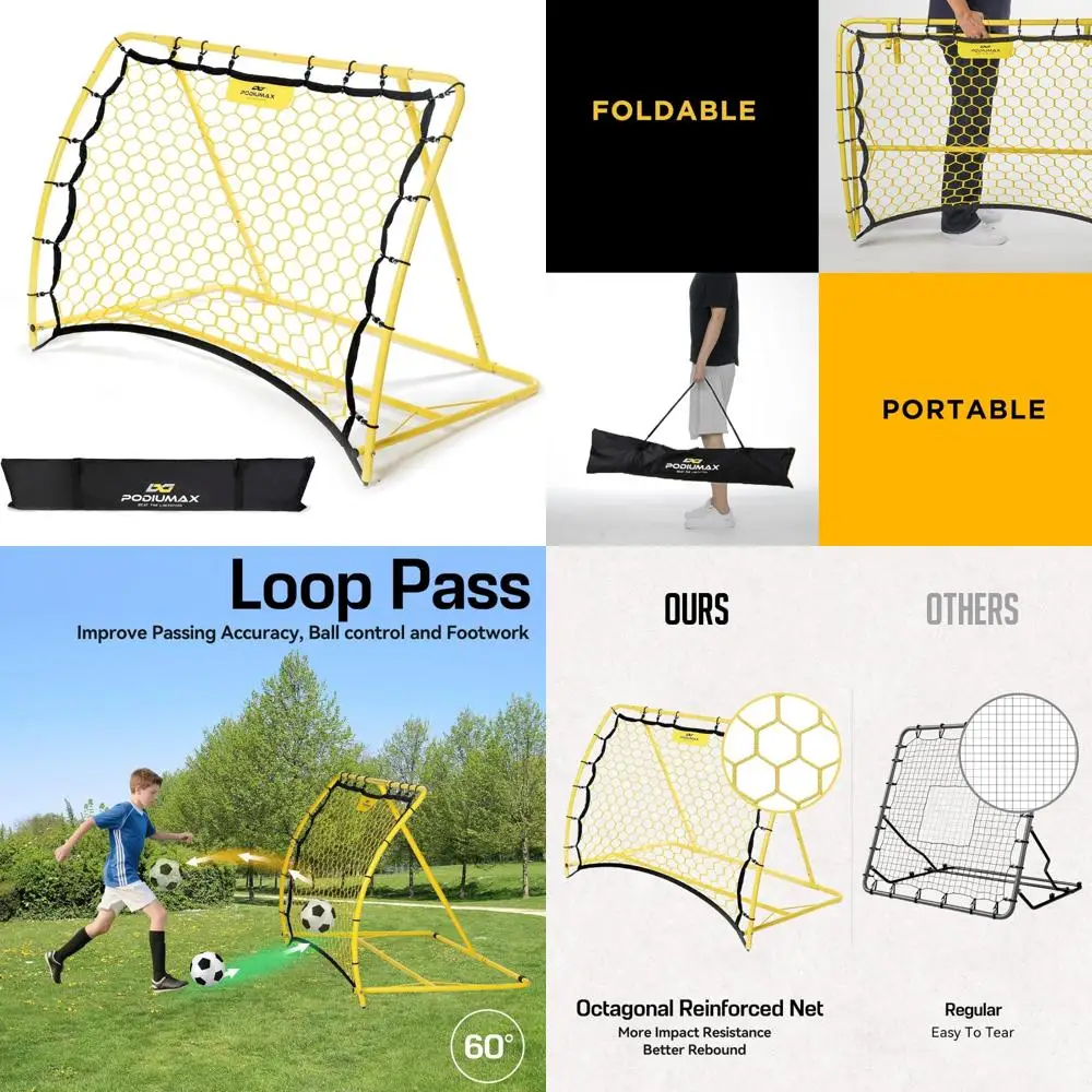 

Футбольная отказная сетка для тренировки контроля и пропускания, эластичность 4x3 фута, угловое тренировочное пособие для улучшения футбольных навыков