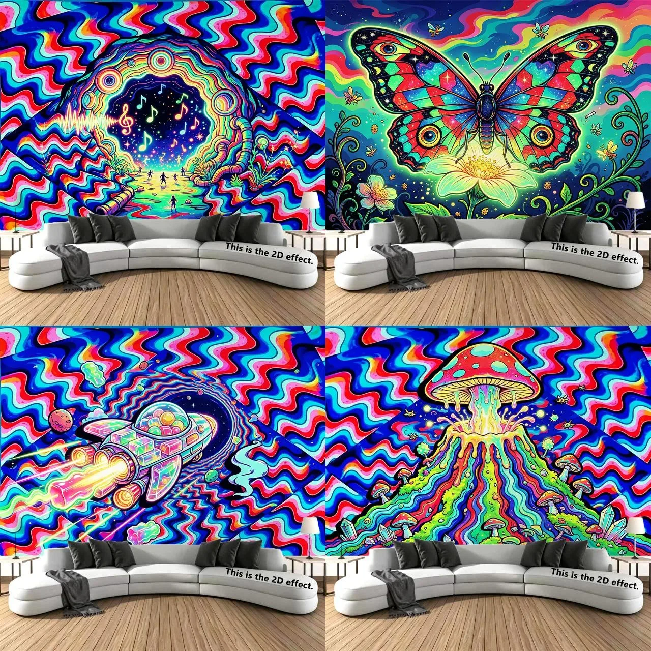 Psychedelic Background Tapestry For Bedroom, Bedside Decoration, And Dormitory Use