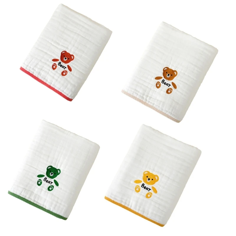 Infant Bath Towel Receiving Blanket Baby Quilt Children Embroidered Bear Blanket