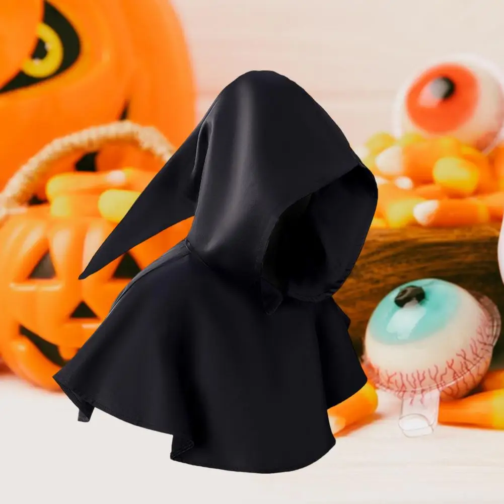 Cape de la mort à capuche pour hommes, chapeau d'Halloween, costume de cosplay d'Halloween, performance sur scène, style rétro sombre, châle et casquette