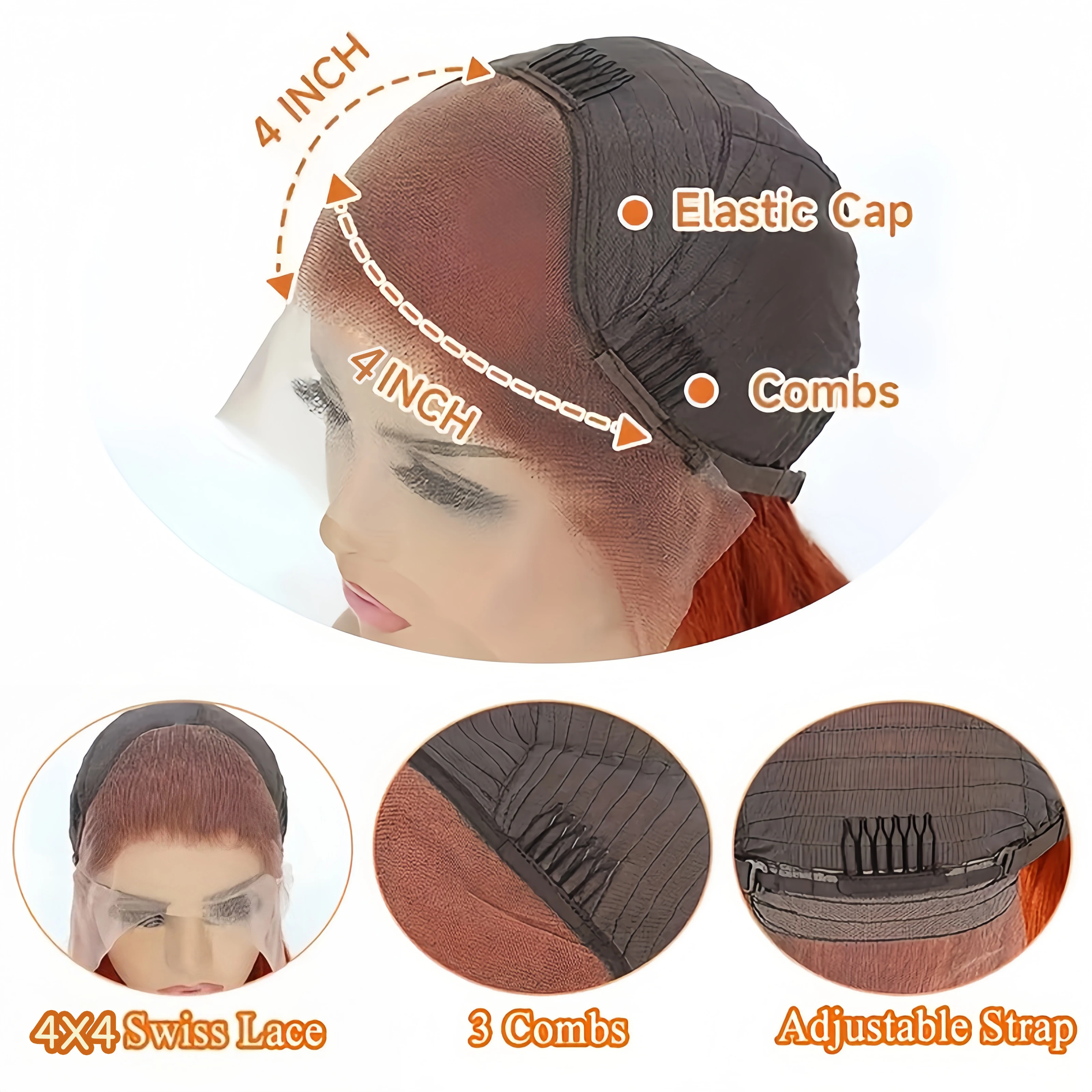 الزنجبيل بوب شعر مستعار شعر الإنسان الجسم موجة 4X4 HD الدانتيل إغلاق غلويليس الباروكات للنساء السود قبل ابيض قبل قطعها باروكة من شعر طبيعي