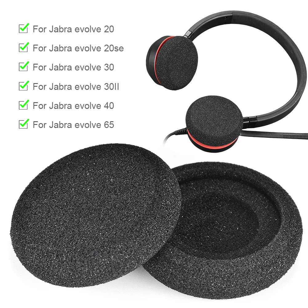 Coussinets d'oreille en mousse d'isolation phonique, oreillettes, pièces de réparation pour Jabra Evolve 20 20se 30 30II 40 65 65