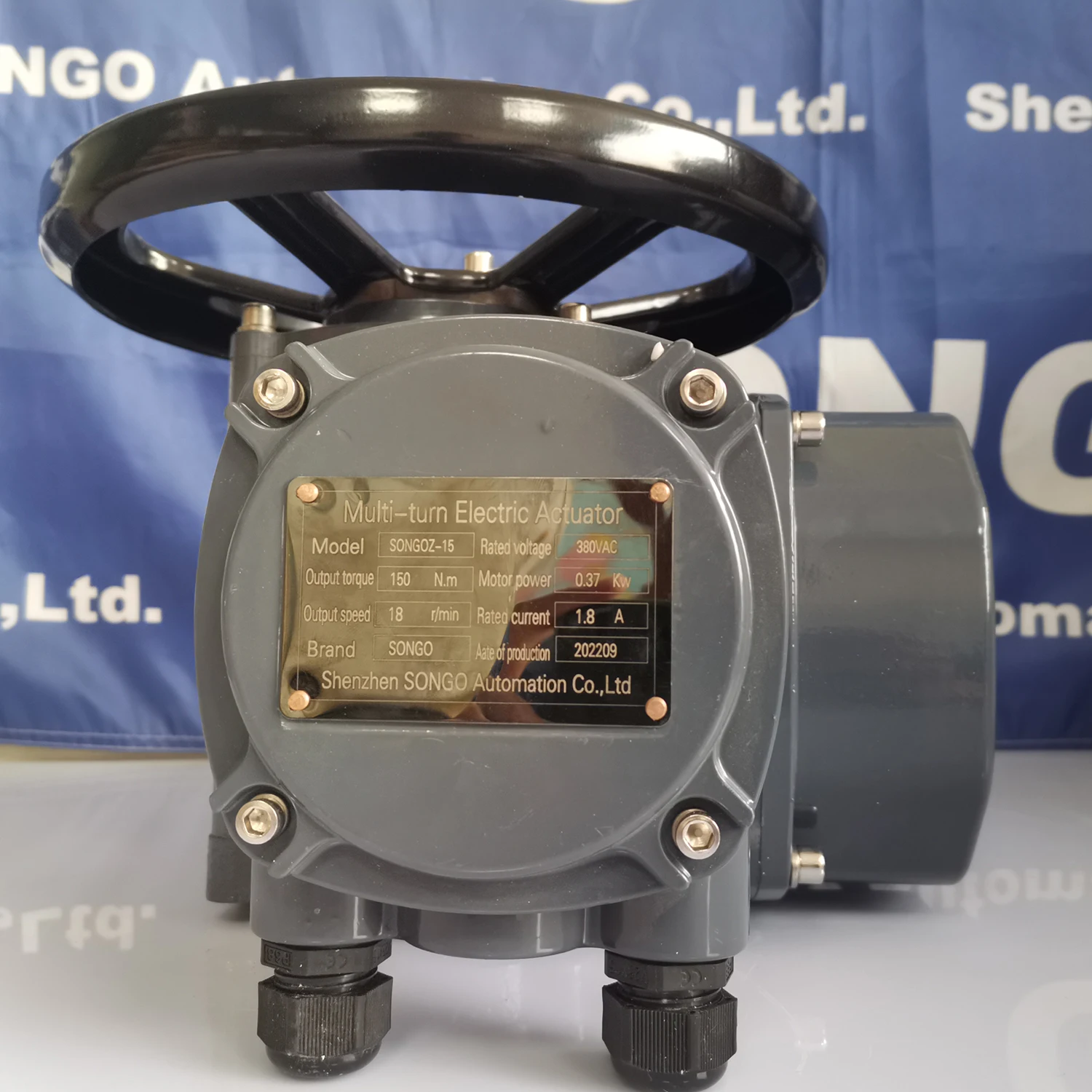 AC380V AC440V AC660V ثلاث مراحل ذكي تعديل 4-20ma Ip67 1200NM 2000NM المحرك الكهربائي المتعدد مع علبة التروس