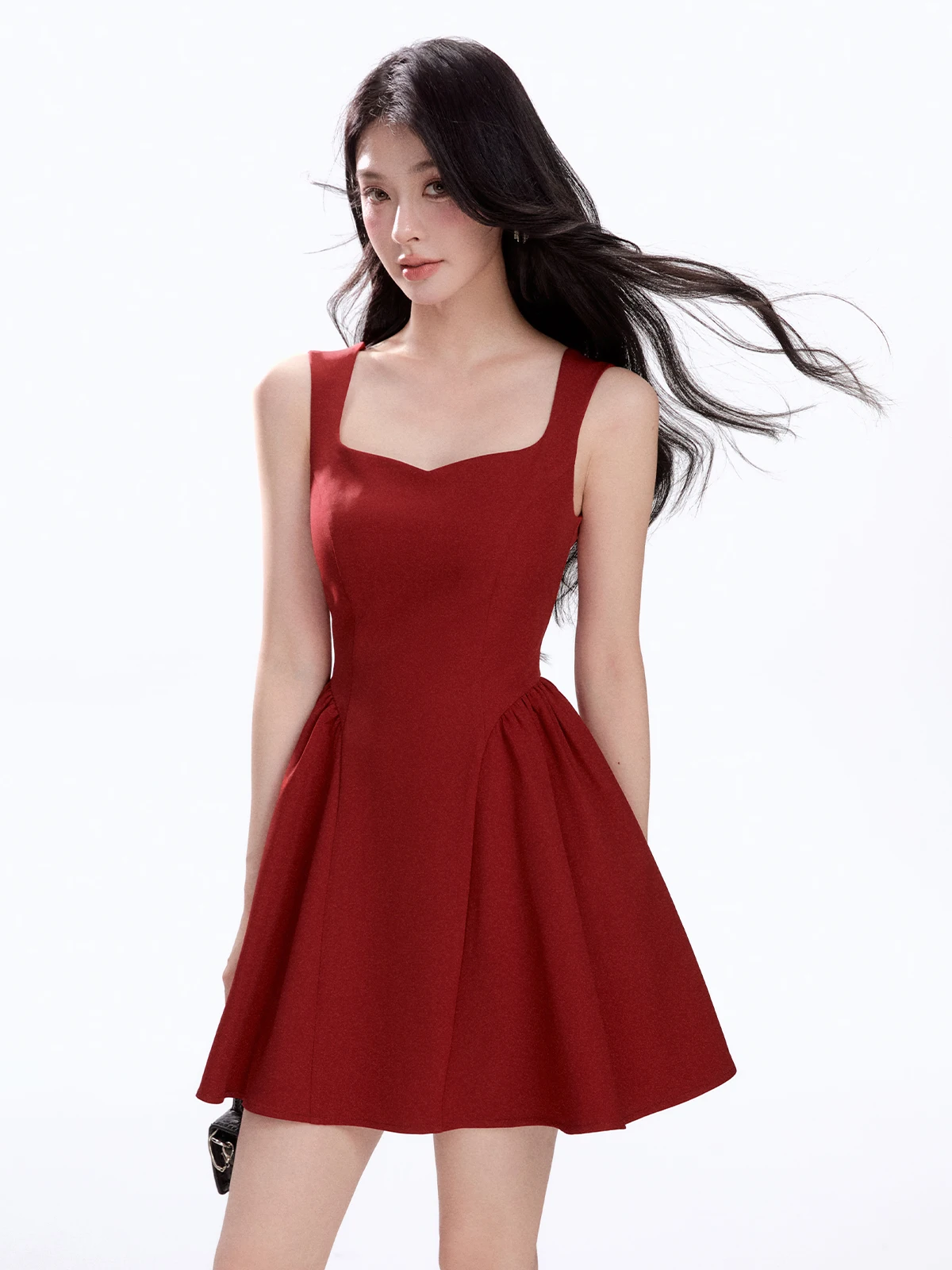 

Red ort Ele Dr Women's Summer Faion Sensation Svel V-Ne Gored Skirt One-T Brand Polyester Fabric