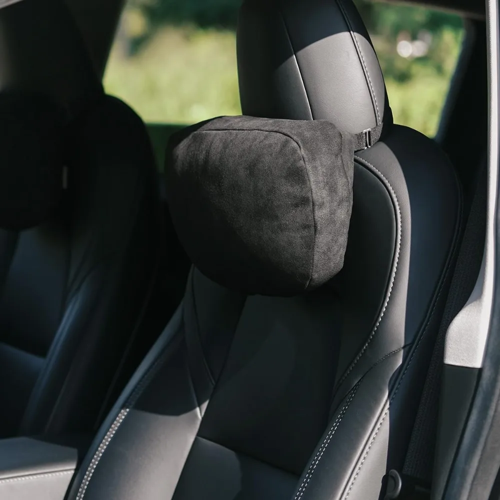 

Headrest Neck Pillow for Tesla Model 3/Y/X/S, Soft Faux Suede Fabric Car Neck Support Pillow Cushion for Traveling (Filled with