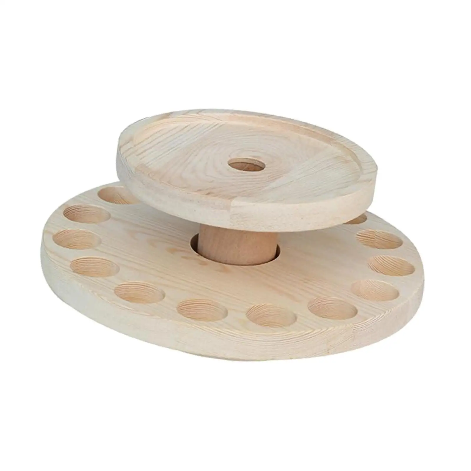 Diffuser Holder Carousel Height Increase Rack Wooden 2 Tier with Upper Tray for Vanity Holding 5ml 10ml 15ml 20ml Tabletop