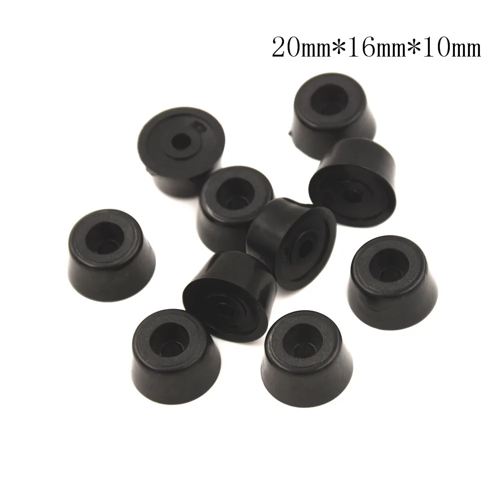 Pieds de meubles anti-alde noirs, 10 pièces, haut-parleur, armoire, lit, table, boîte, conique, caoutchouc, choc, sous-sol, protecteur, pièce de
