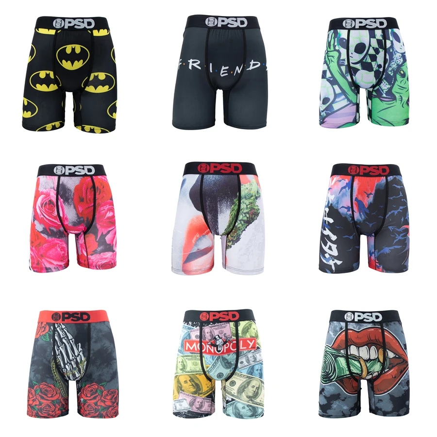 Sexy Men Boxershorts Trunks Nylon Breathable Man Underwear Men's Panties Plus Size Mens Fashion Print Underpants Men Boxer Brief