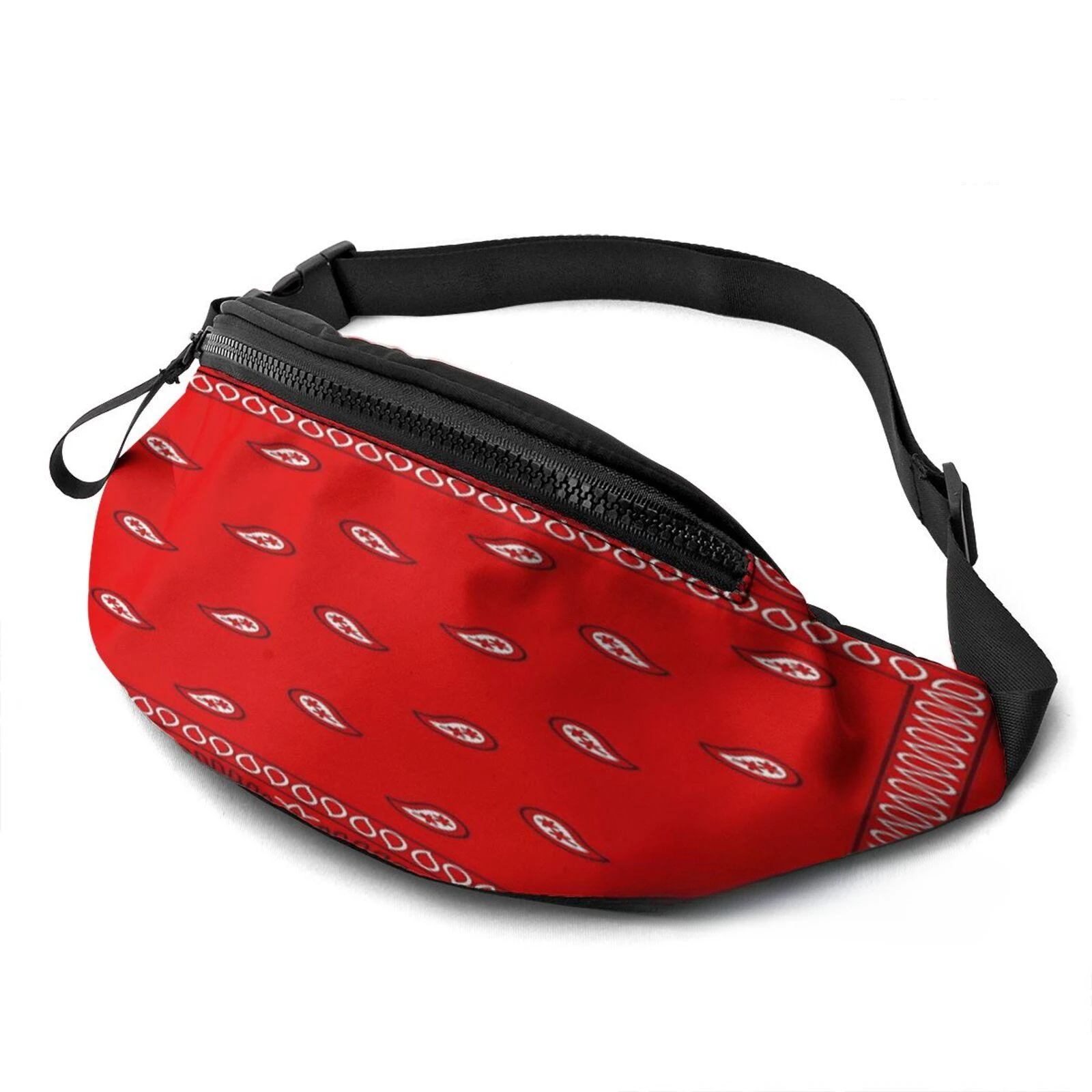 Functional Men Chest Bag Bandana - Red Streetwear Bag Waist Pack Women Black Belt Bag Hip Purse Shoulder Crossbody