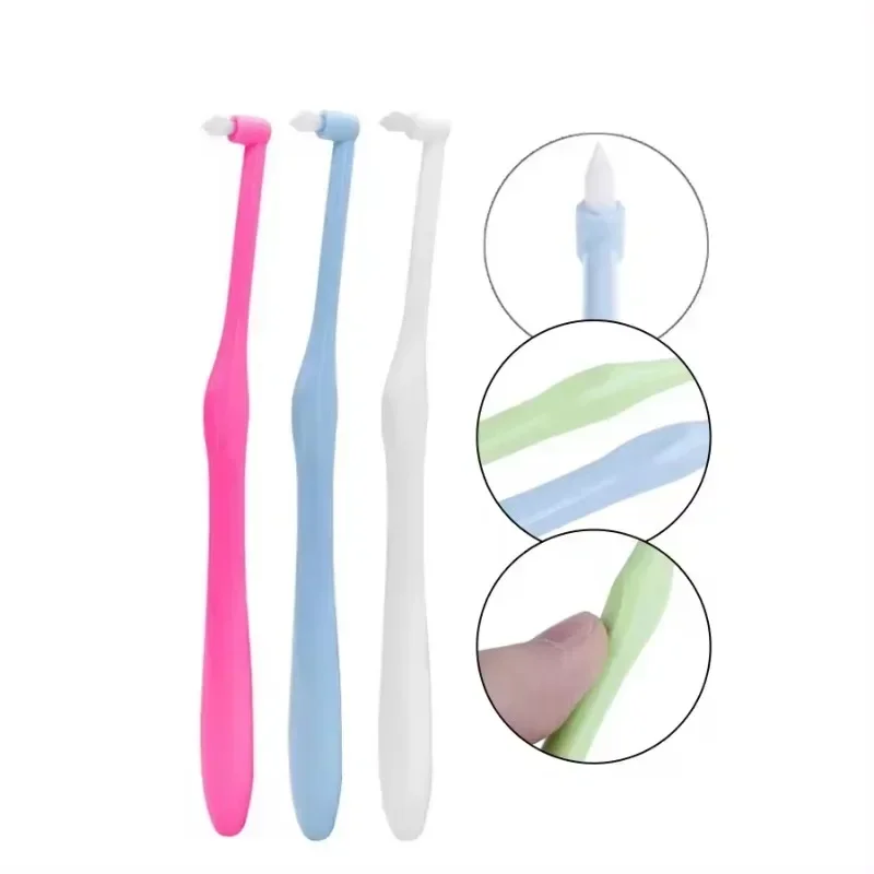 Brosse à dents interdentaire à tête unique orthodontique, petite tête, poils doux, ration des dents, accolades dentaires, soins bucco-dentaires, fil dentaire, 4 pièces