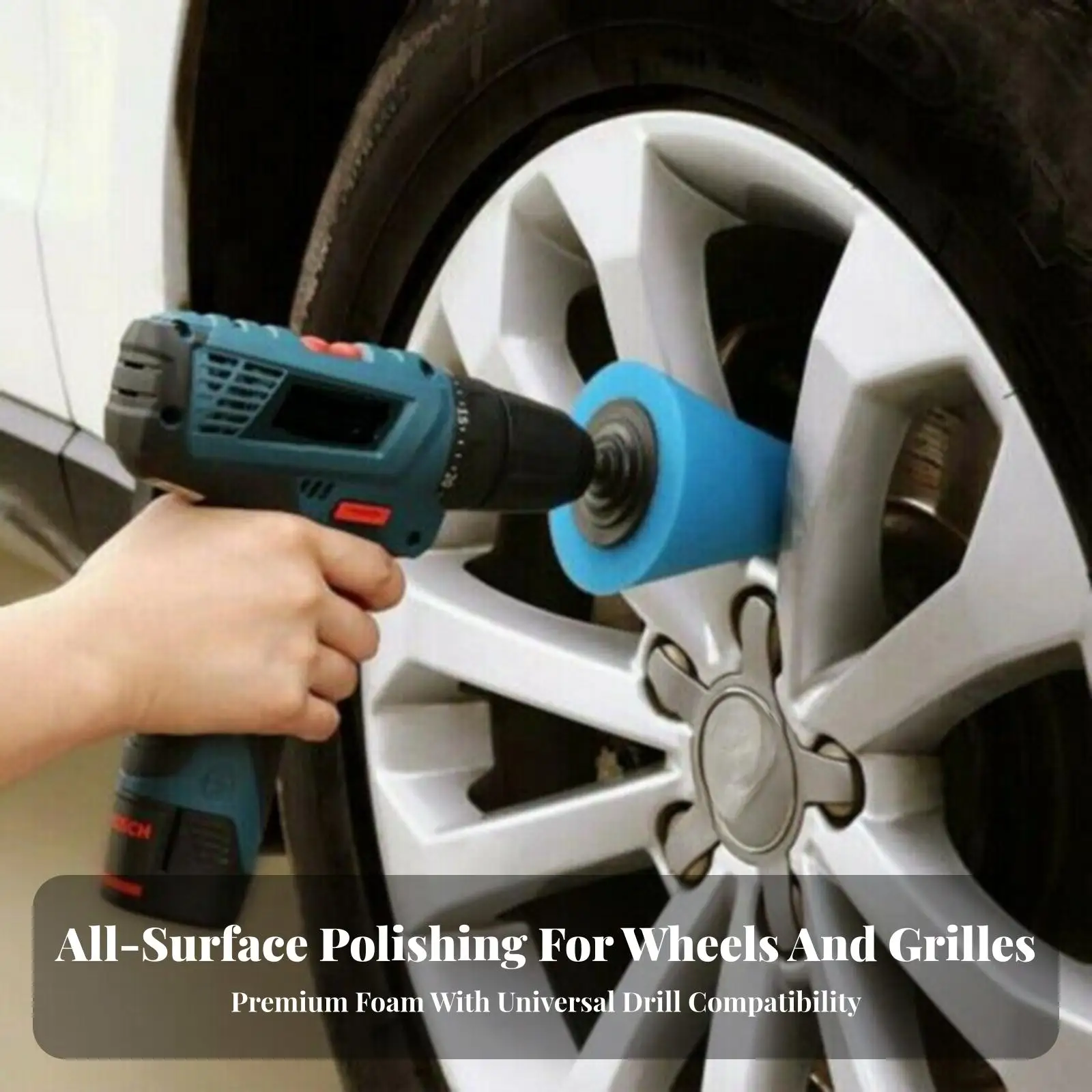 Tapered Foam Polishing Cones for Drill 4 Piece Car Detailing Sponge Kit with Metal Core for Tight Spaces