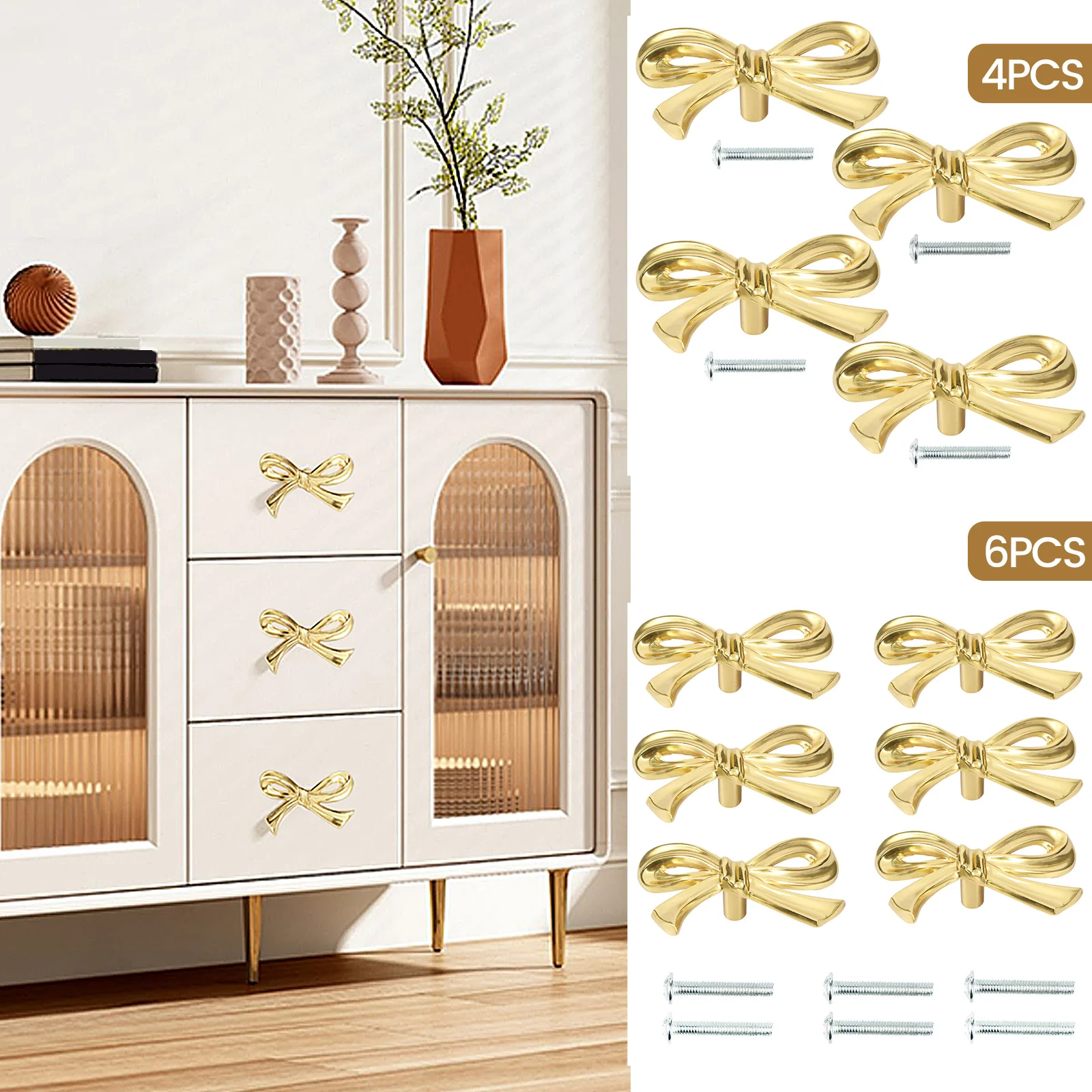 Bow Tie Shaped Drawer Knobs Brass European Style Cabinets Wardrobes Dressers Pulls Handles Home Decoration Furniture Hardware