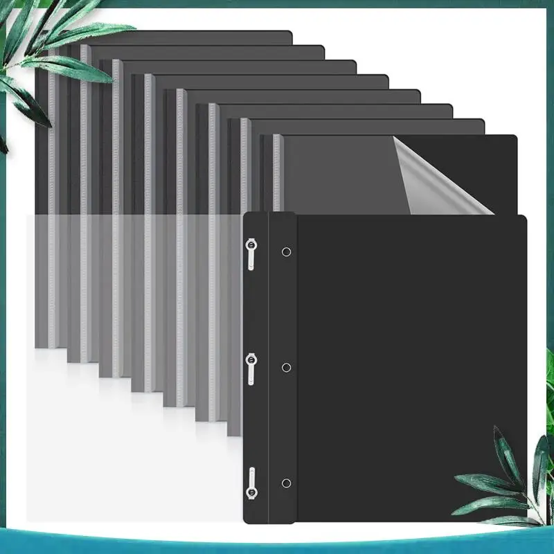 (NEW) 10 Pack Report Covers With 3 Prongs Fasteners,Presentation Folders, Plastic Report Folder With Black Back Covers