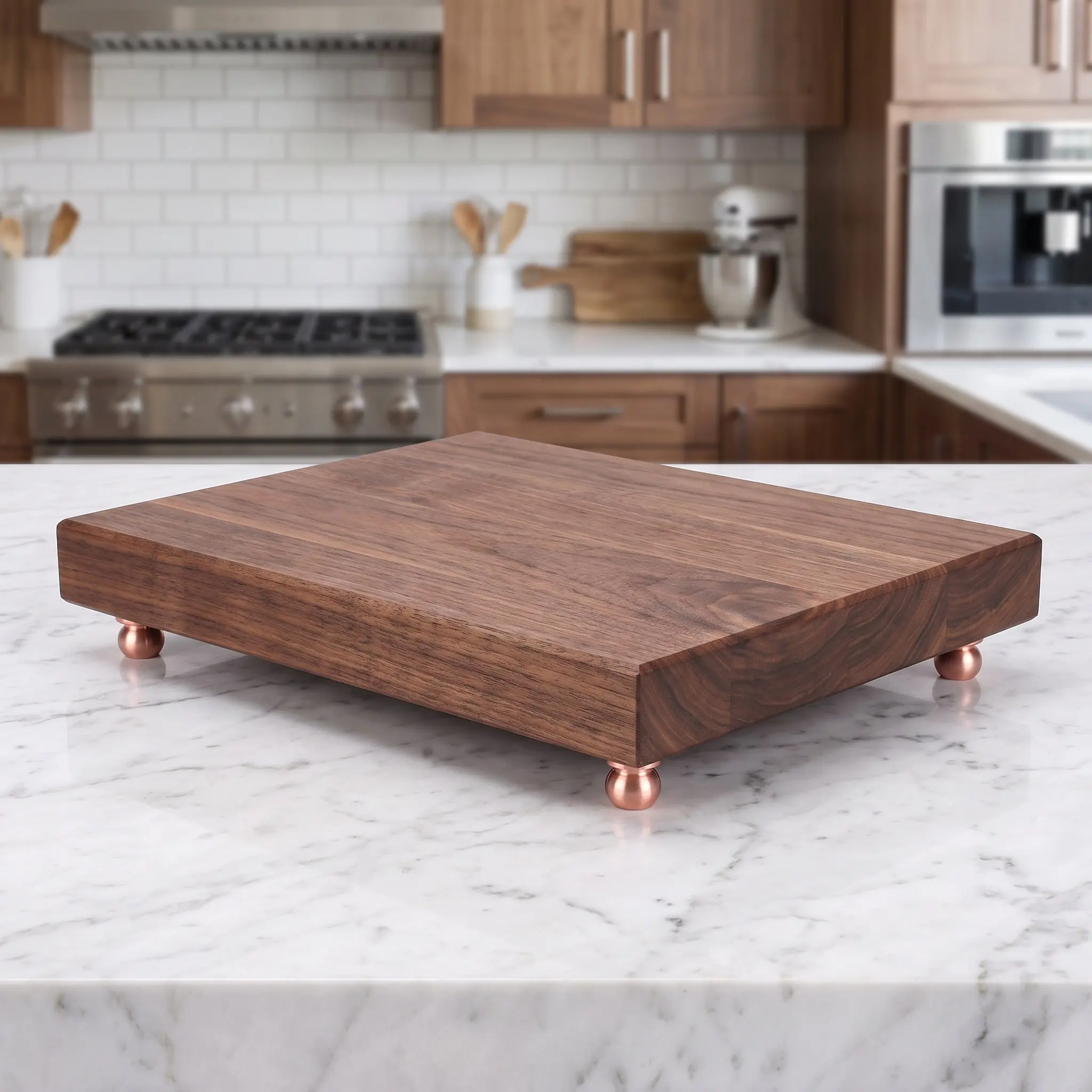 4Pcs Copper Furniture Feet Screw on Metal Mounting Pads Stable Support Round Tray Replacement Feet Cutting Board Support Pads