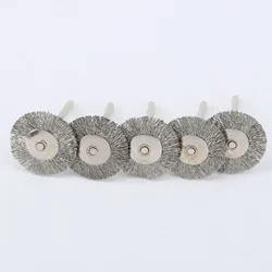5pcs 25mm Silver Stainless Steel Wire Brushes Wheel Brush Round Brushes Disc for Die Grinder Rotary Tools Polishing Accessories