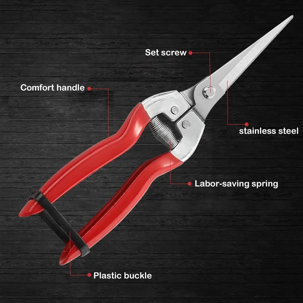 1PC Gardening Hand Pruner Garden Scissors Pruning Shears Leaf Plant Straight Snips Micro-Tip Trimmer Pruning Florist Scisso L5J9