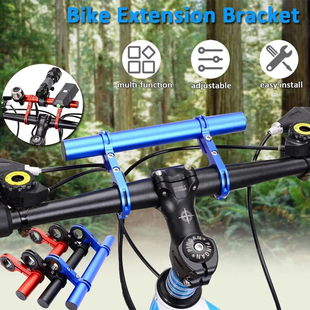 Bike Handlebar Extender Aluminum Alloy Bicycle Handlebar Extension Bracket for Holding E-Bike Lamp Speedometer GPS Phone Mount