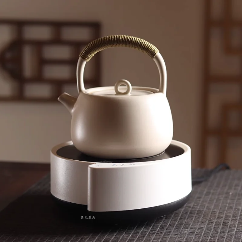 Soda Glaze Raw Ore Tea Brewing Beam Kettle Tea Maker Tea Brewing White Clay Pot Open Fire Ceramic Kettle