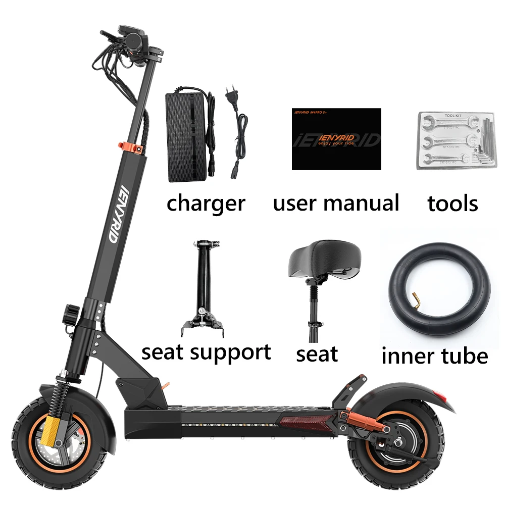 IENYRID M4 Pro S+ Max Elektrische Scooter 800W Motor 48V 20AH Batterij 10" Band Escooter 45km/h Max Snelheid Schijfrem LCD Display
