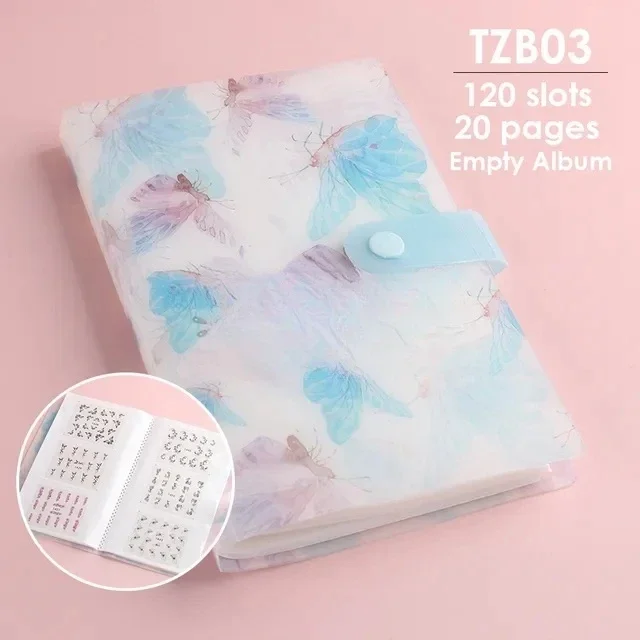 Nail Art Sticker Storage Book, 100Slots Decalque Adesivo Decalque, Ferramentas de Manicure, Decalque Sacos Display, Manicure Acessório, Borboleta, Novo