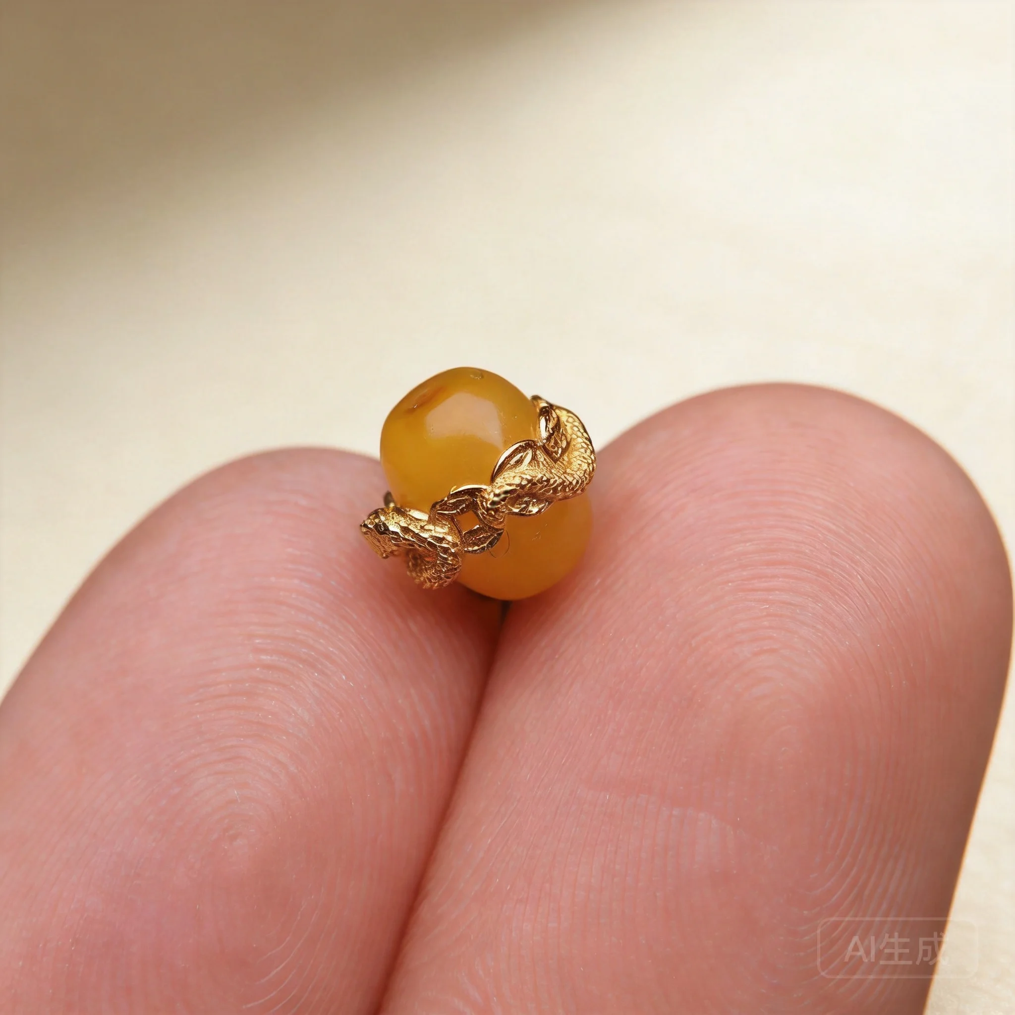 Chinese Style Auspicious Year Of The Snake Luck Bringing Silver Gold Plated Natural Amber Beeswax Barrel Loose Bead For Diy Brac