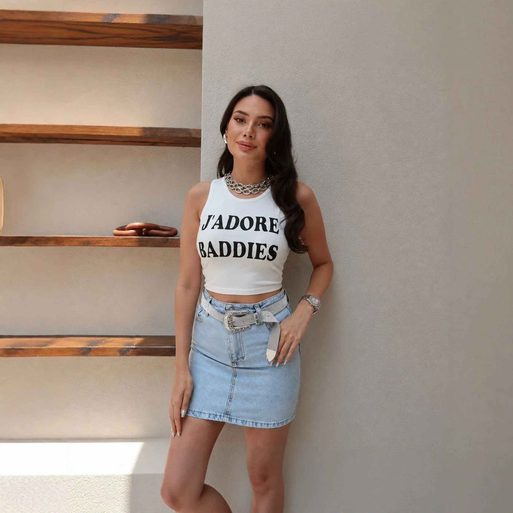 Zekye Spice Girls Style Design Sense Letter Printing Vest Women's Sleeveless Slim-fitting Short Versatile Bottoming Top Blouses
