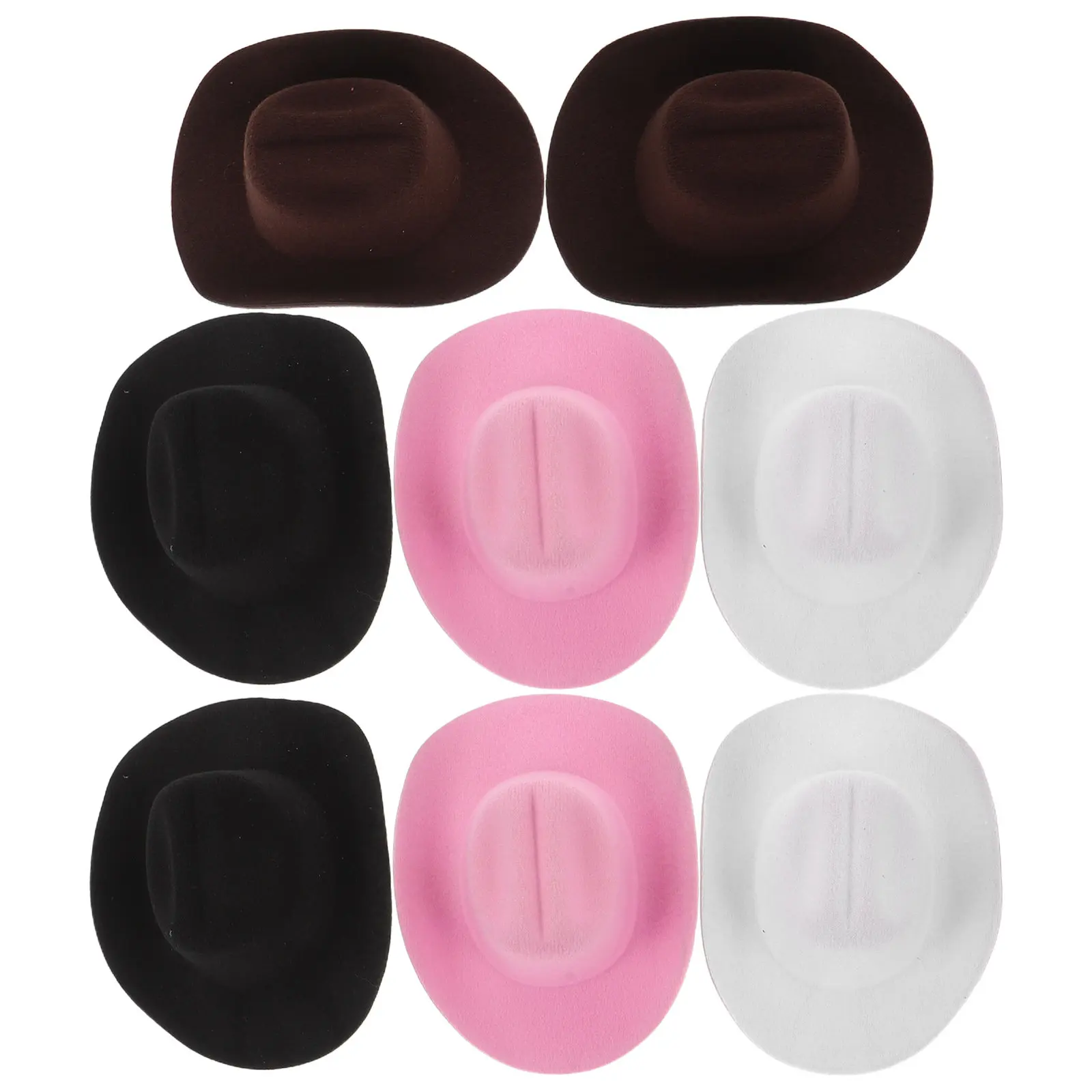 8Pcs Mini Jazz Cowboy Hats Eva Western Dress Up Caps for Cowgirl Party Decoration Small Cupcake Topper Playhouse Costume Hats view 3
